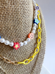 Pop of Yellow Layered Pearl Necklace