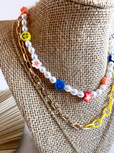 Pop of Yellow Layered Pearl Necklace