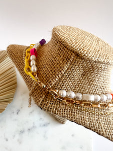 Pop of Yellow Layered Pearl Necklace