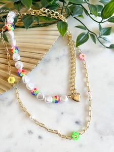 Pop of Green Layered Necklace