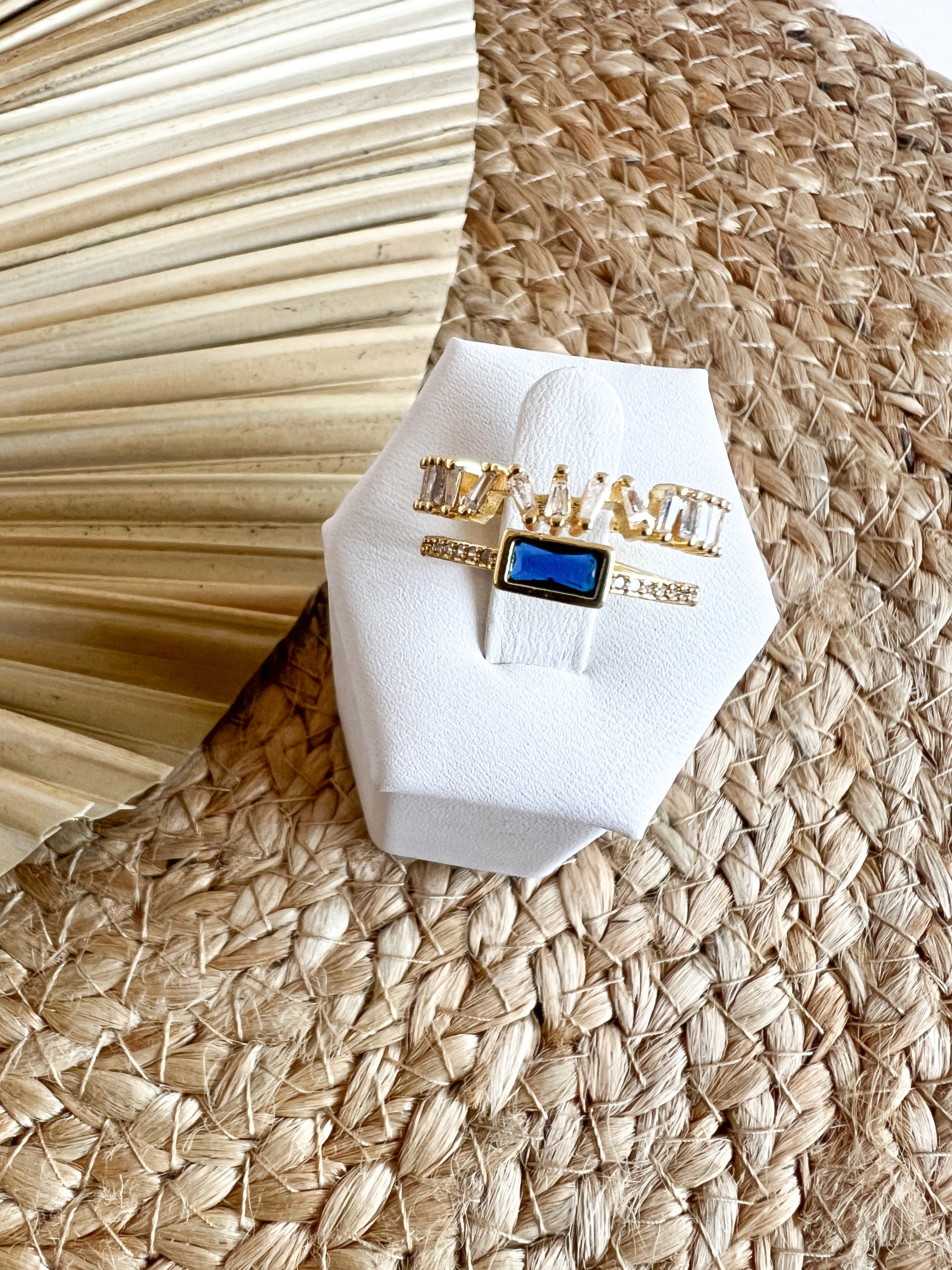 Blu Baguette Ring