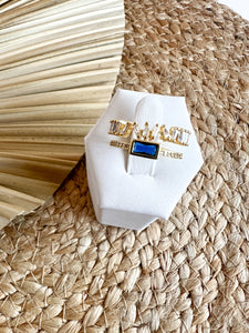 Blu Baguette Ring