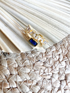 Blu Baguette Ring