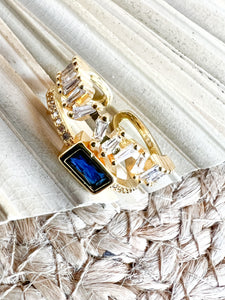 Blu Baguette Ring