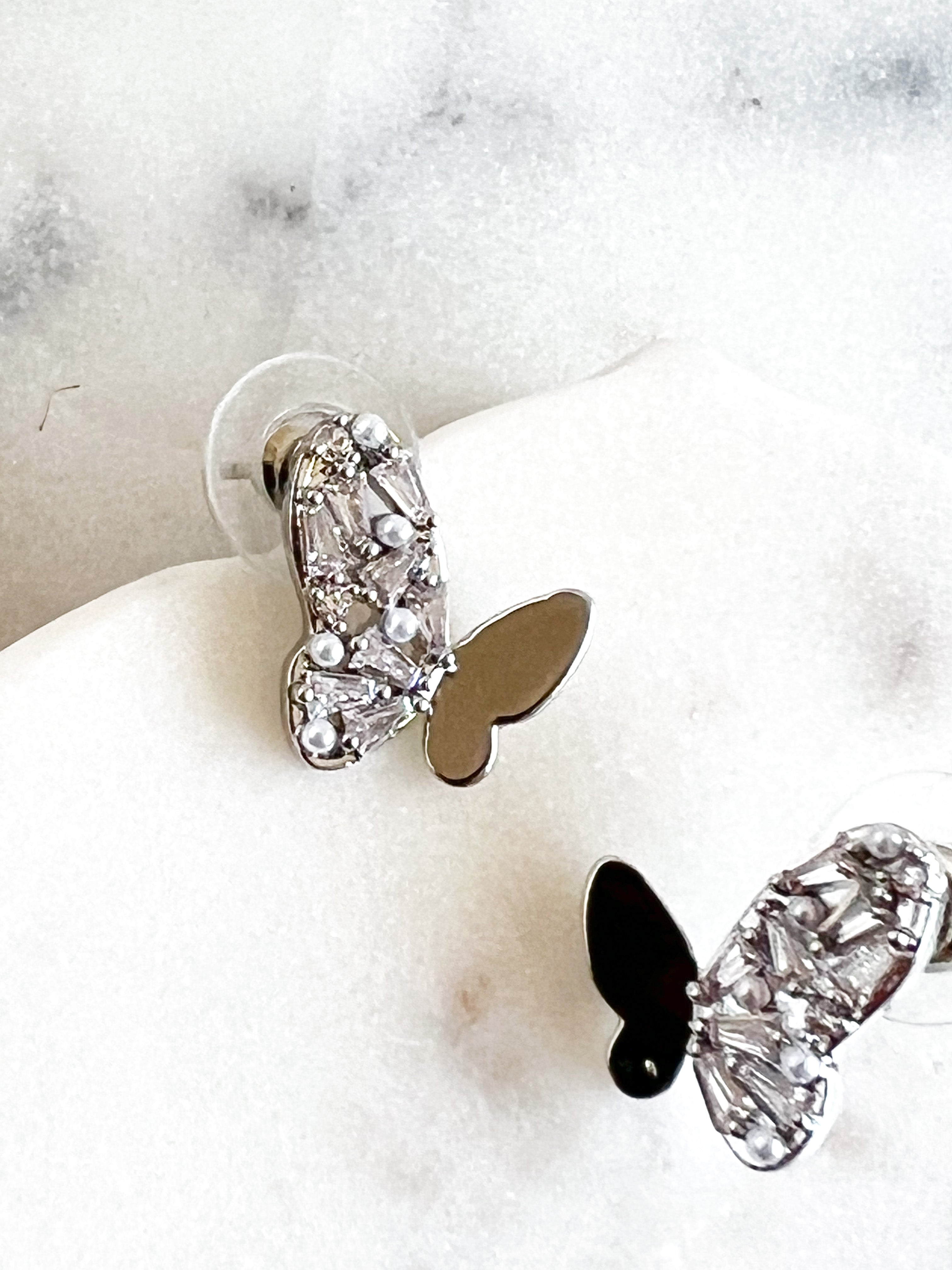 Claudia Butterfly Earrings - Silver