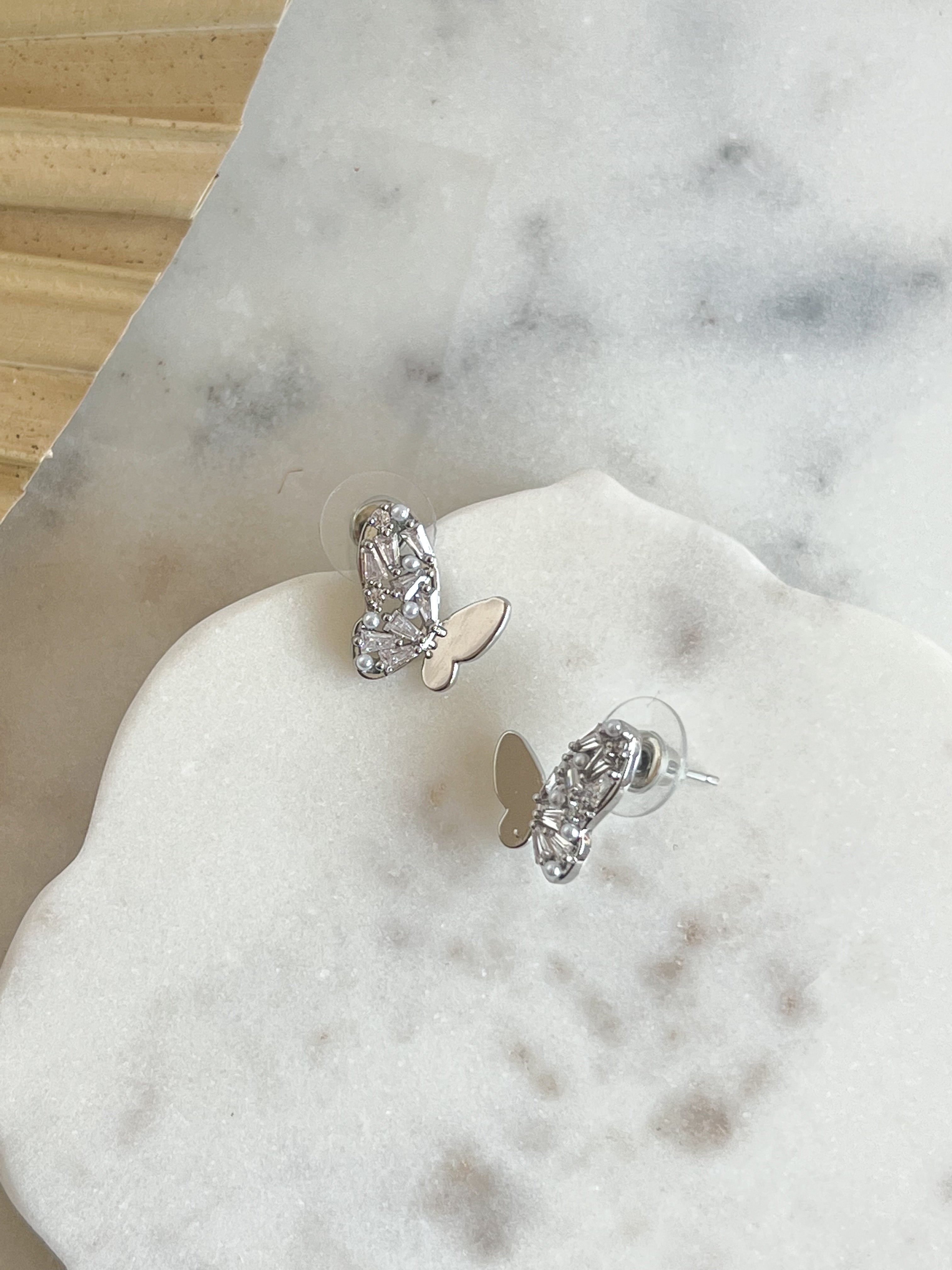 Claudia Butterfly Earrings - Silver