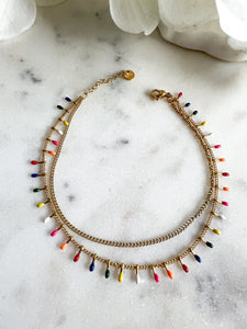 Multicolor Double Layered Anklet