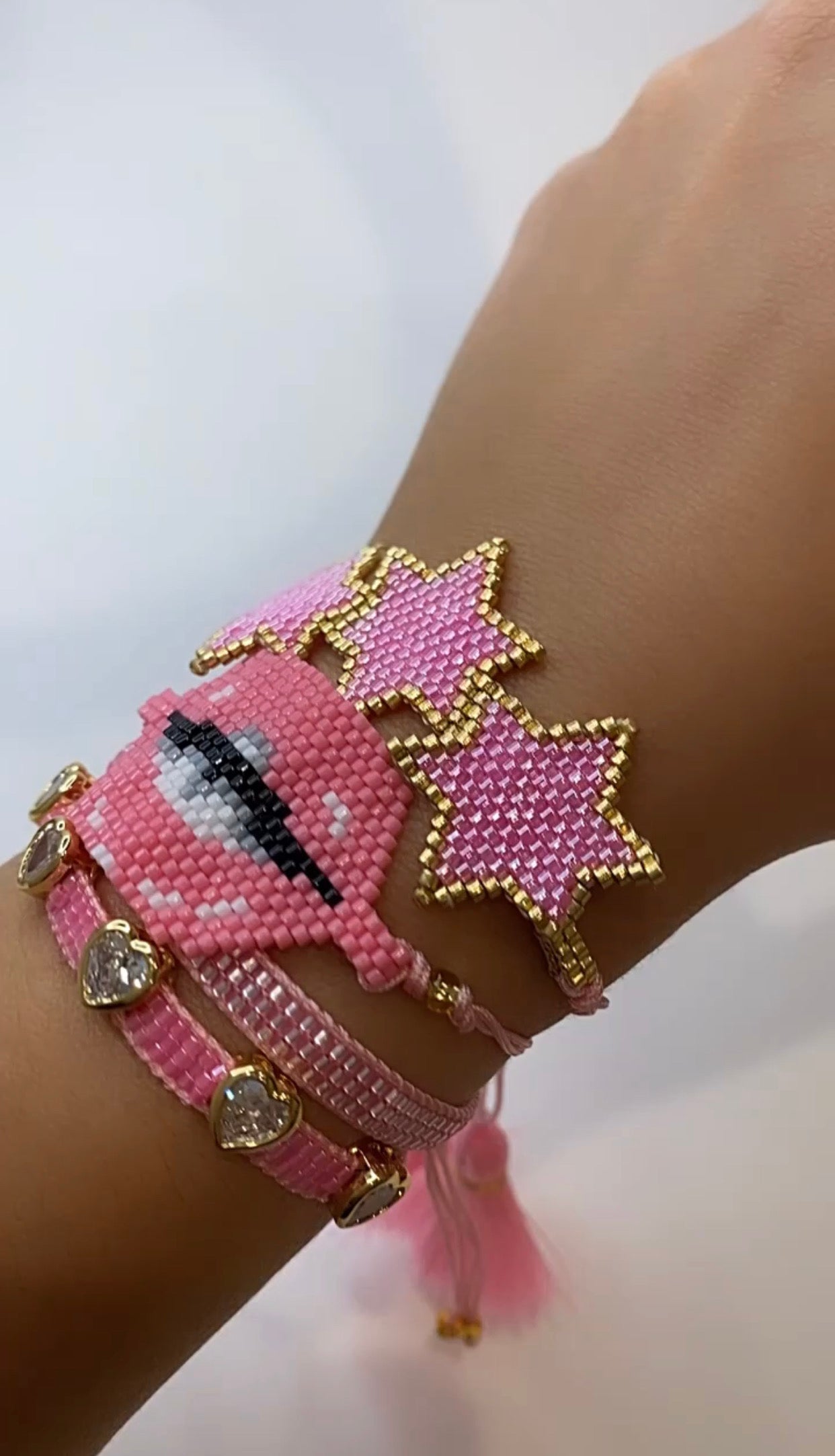 Lips & Star - Pink Bracelet Set