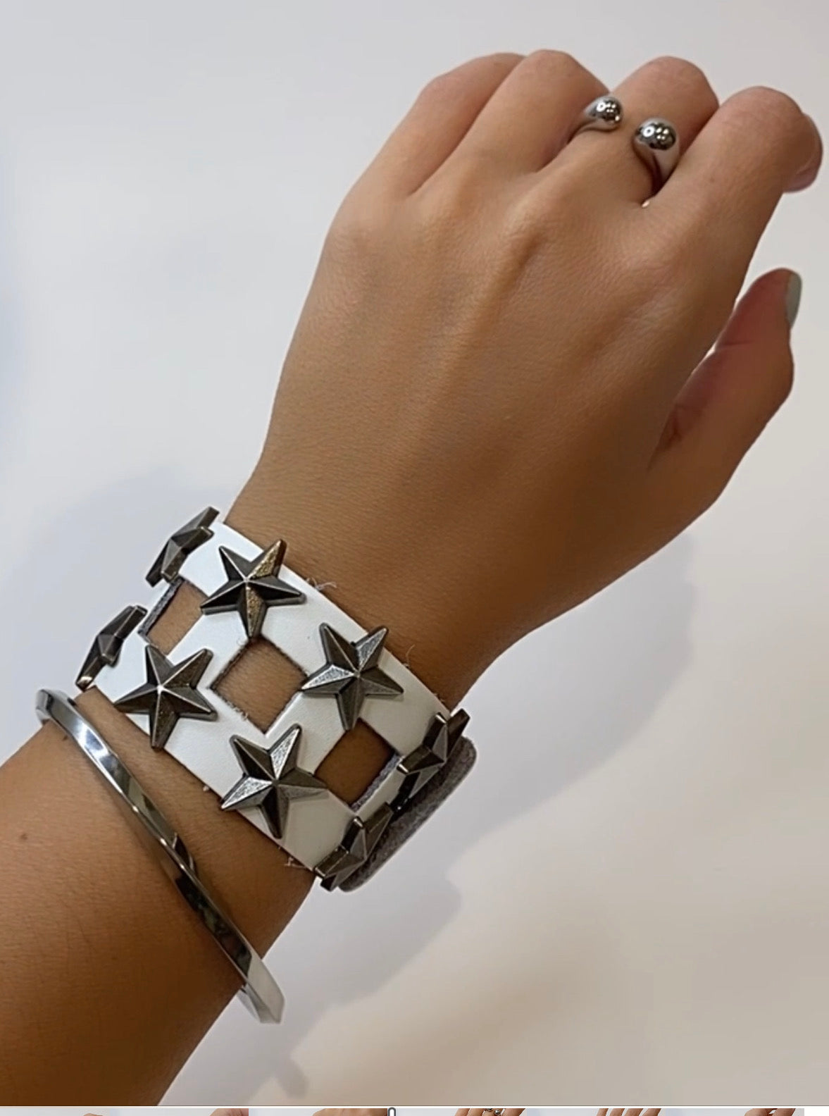 Vegan Leather Star Bracelet