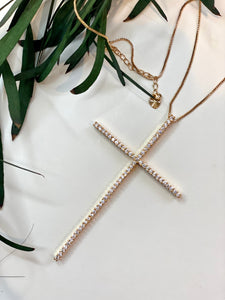 Large Full Zirconium Cross Necklace