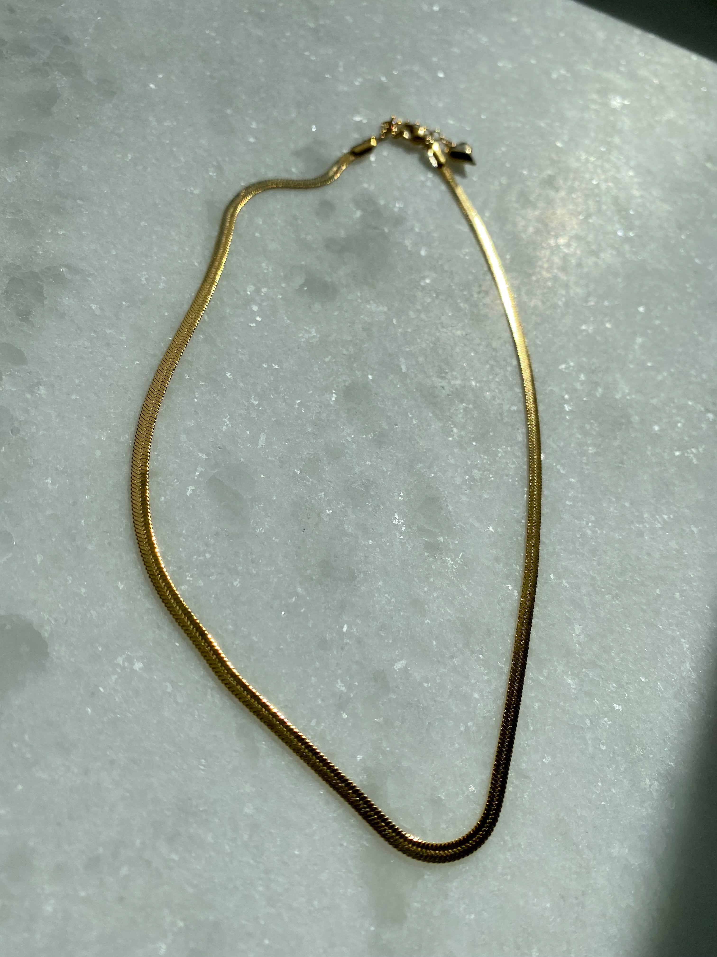 Golden Herringbone Necklace