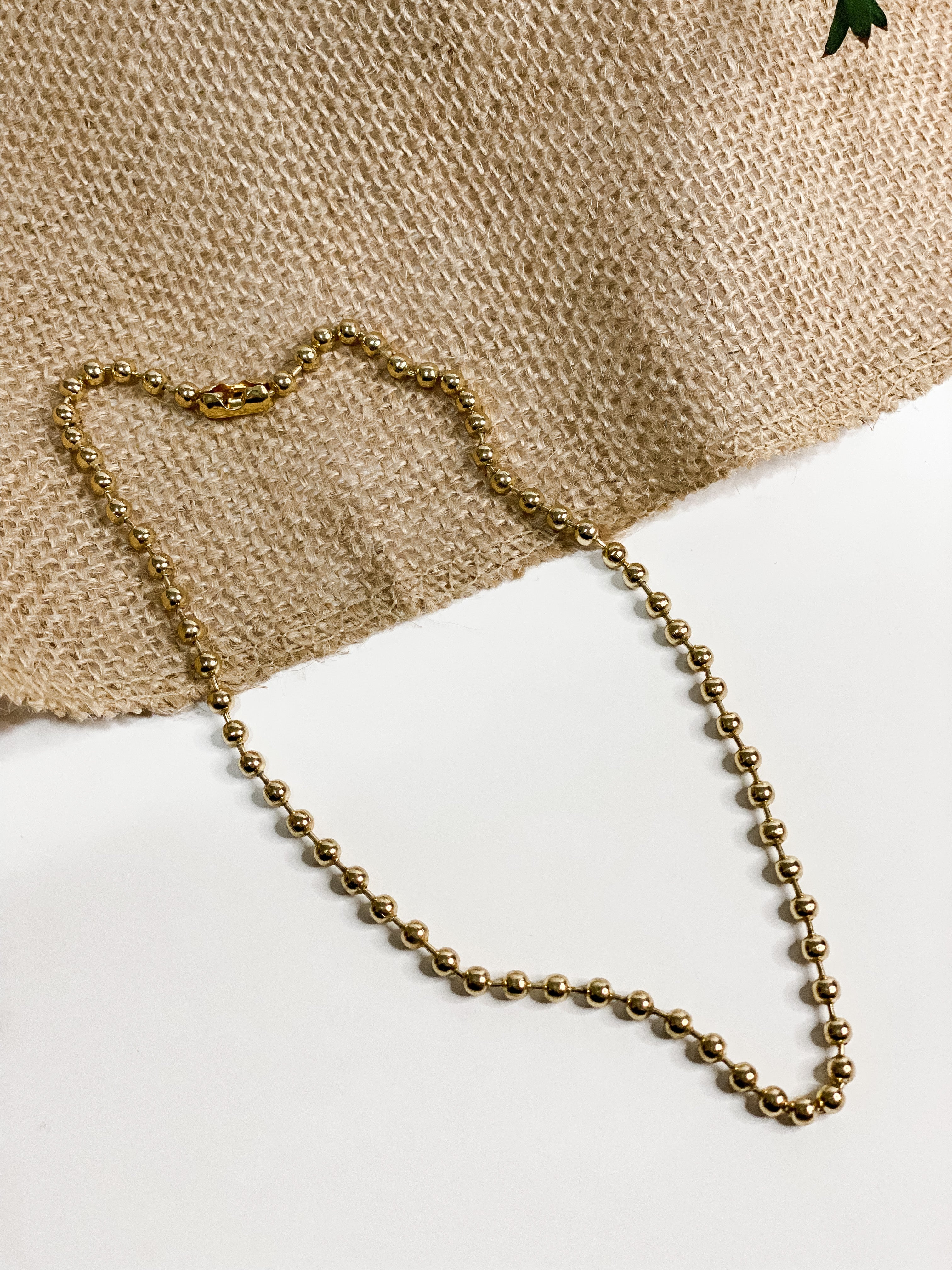 Golden Ball Bead Necklace