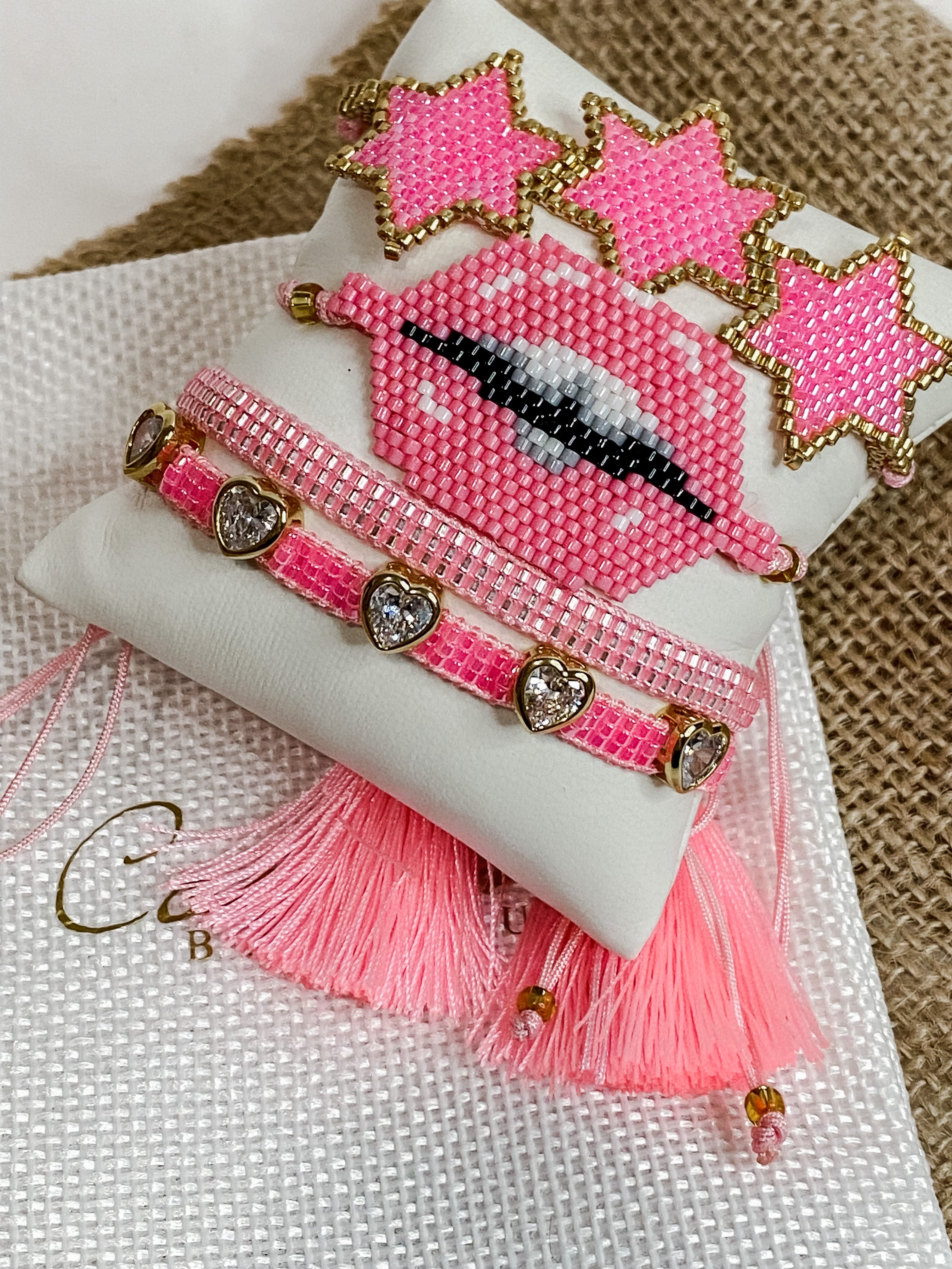 Lips & Star - Pink Bracelet Set