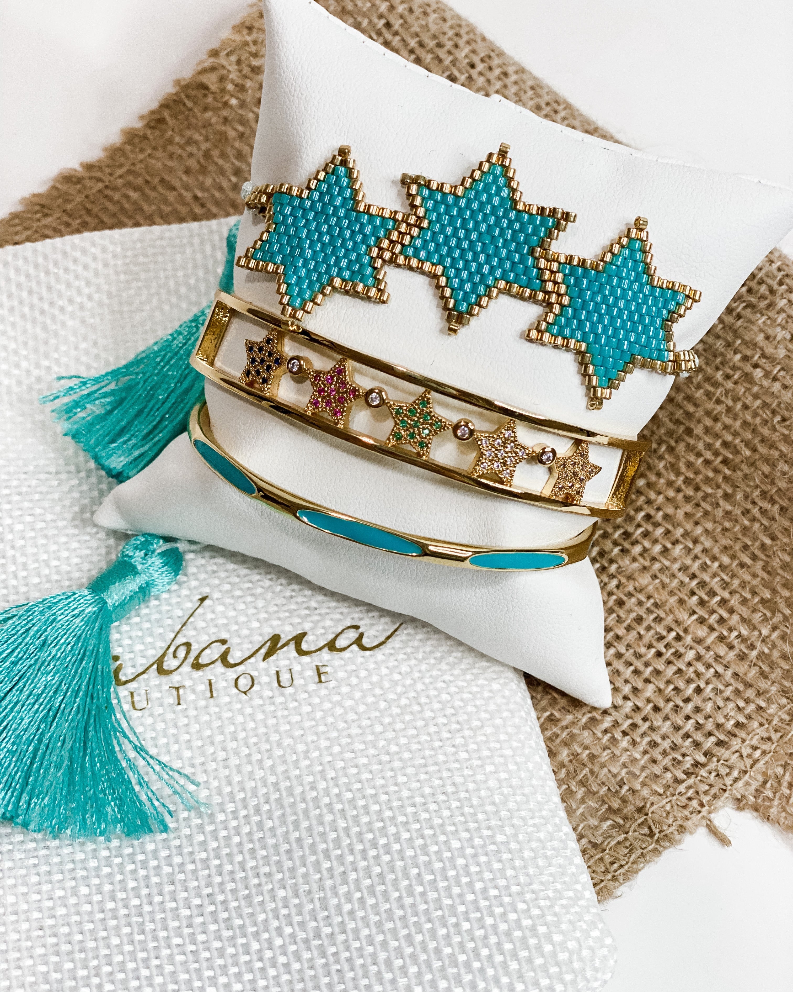 3 Star Teal Miyuki Bracelet