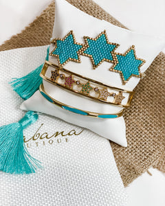 3 Star Teal Miyuki Bracelet