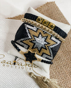 Black Star Beaded Bracelet Set