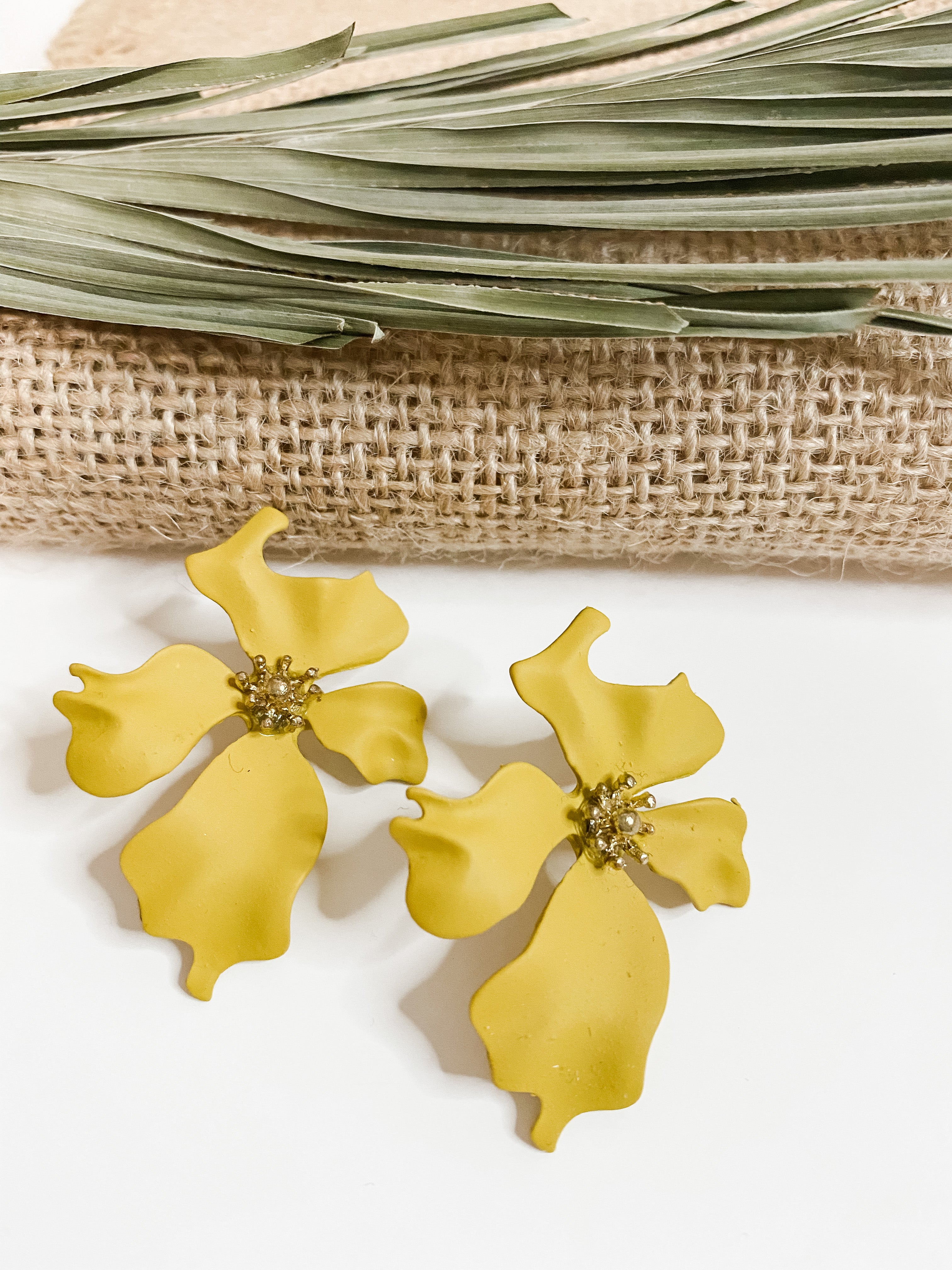Yellow Flower Clay Earrings