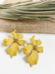 Yellow Flower Clay Earrings
